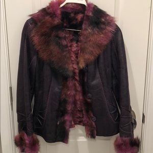 Purple fur jacket
